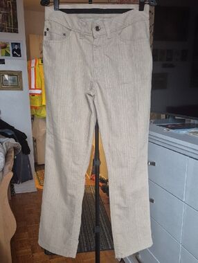 Size 32 Made in Canada by FROC - Classic Two Tone Beige Straight-Leg Pants
